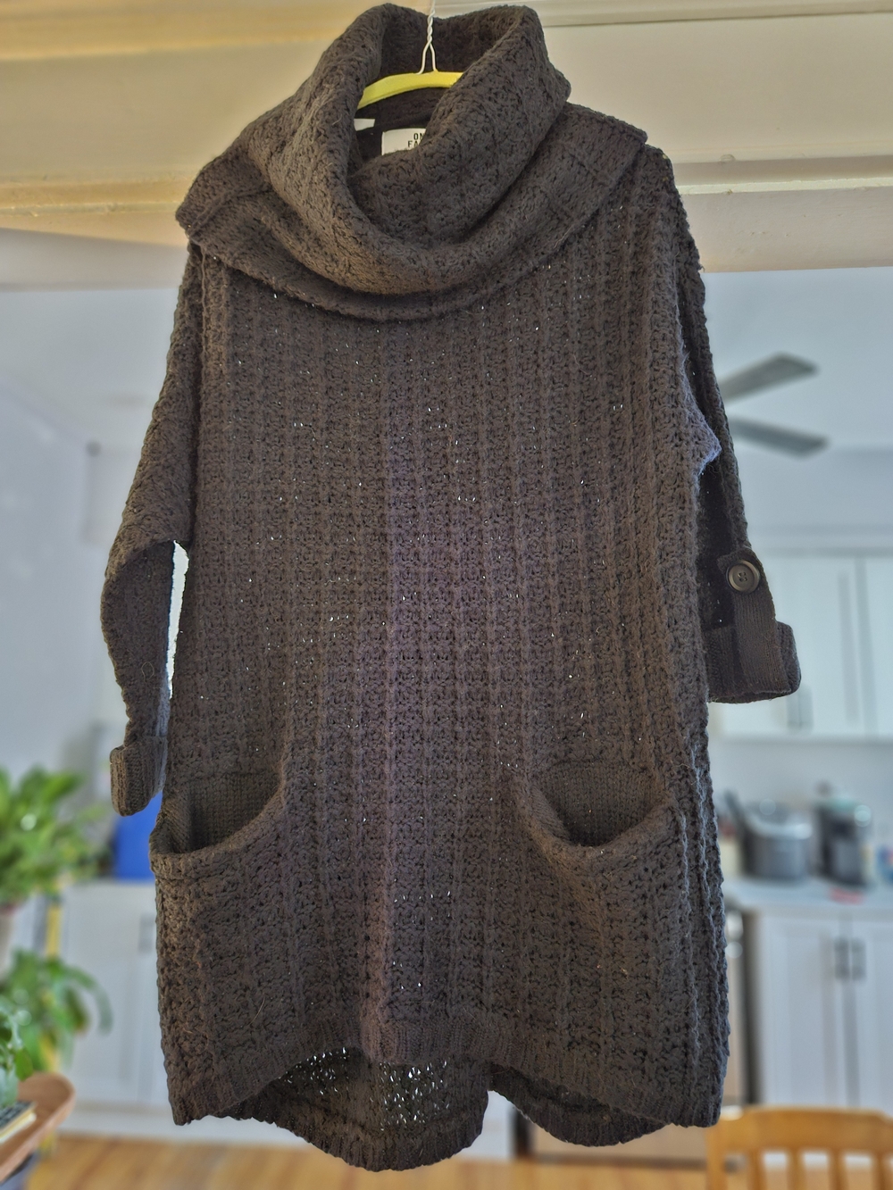 Vero Moda Black Cowl Neck Pocket Tunic Sweater